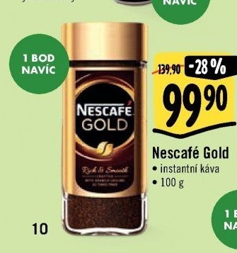 Instantní kávy Nescafé Gold