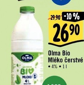 Mléko čerstvé Bio Olma - 4% plnotučné