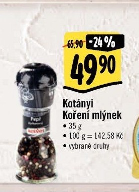 Mlýnek s kořením Kotányi