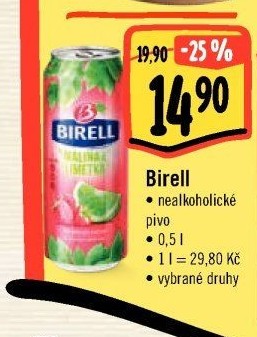 Nealkoholické pivo ochucené Birell