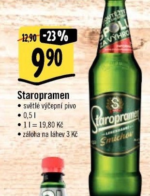 Pivo světlé výčepní 10° Smíchov Staropramen