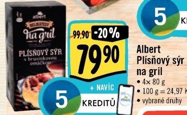 Plísňový sýr na gril Delikatesy na gril Albert