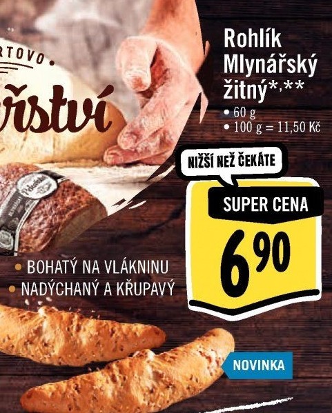 Rohlík Mlynářský žitný Albert