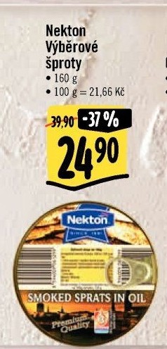 Šproty uzené v oleji výběrové Nekton