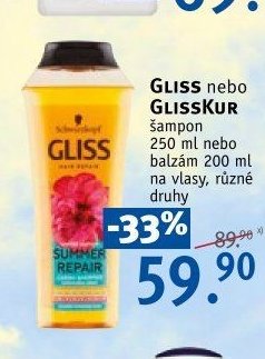 GLISS nebo GLISSKUR šampon/balzám