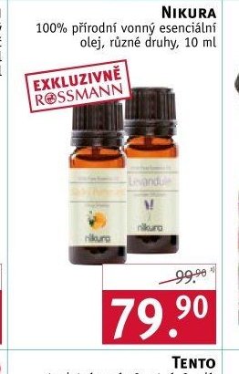 Nikura 100% přírodní vonný esenciální olej
