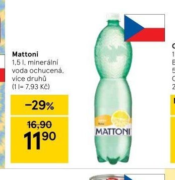 Mattoni 1,5 l, minerální voda ochucená