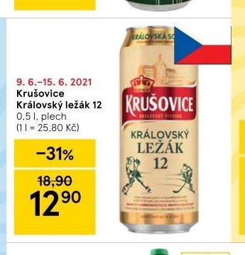 Krušovice Královský ležák 12 0,5 l, plech