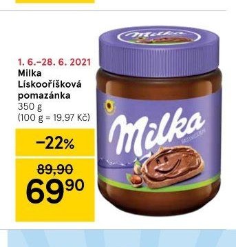 Milka Lískooříšková pomazánka