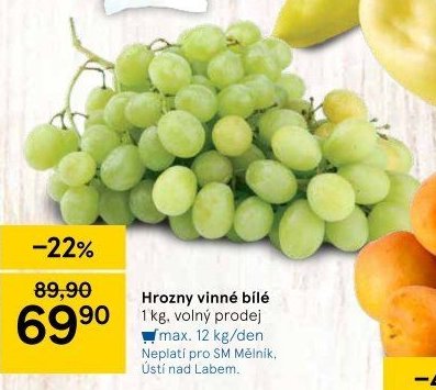 Hrozny vinné bílé 1 kg