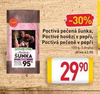 Poctivá pečená šunka, hovězí v pepři, pečeně v pepři
