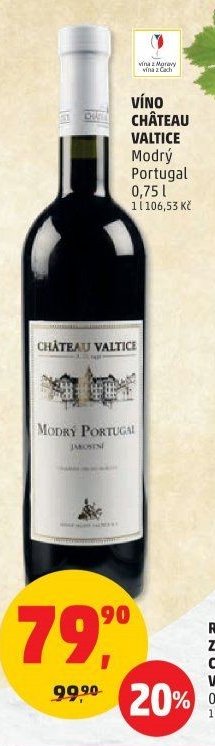 VÍNO CHÂTEAU VALTICE Modrý Portugal 0,75 l