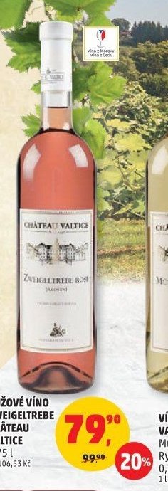RŮŽOVÉ VÍNO ZWEIGELTREBE CHÂTEAU VALTICE 0,75 l