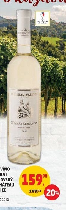 BÍLÉ VÍNO MUŠKÁT MORAVSKÝ PS CHÂTEAU VALTICE 0,75 l