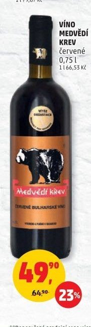 VÍNO MEDVĚDÍ KREV 0,75 l