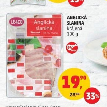ANGLICKÁ SLANINA krájená