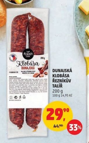 DUNAJSKÁ KLOBÁSA ŘEZNÍKŮV TALÍŘ