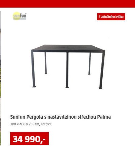 Sunfun Pergola s nastavitelnou střechou Palma - BAUHAUS akcniletaky.com