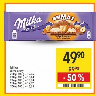 Milka různé druhy