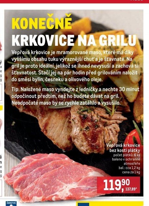 Vepřová krkovice bez kosti plátky
