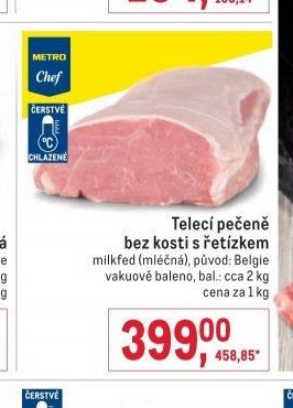 Telecí pečeně bez kosti s řetízkem