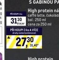 High protein nápoj caffe latte, čokoláda