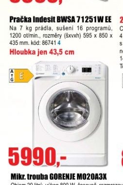 Pračka Indesit BWSA 71251W EE