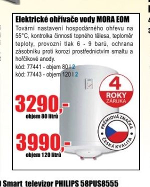 Elektrické ohřívače vody MORA EOM
