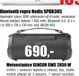 Bluetooth repro Nedis SPBB305