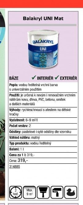 Balakryl UNI Mat - UNI HOBBY akcniletaky.com