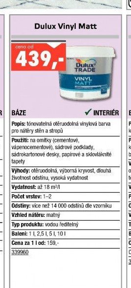 Dulux Vinyl Matt - UNI HOBBY akcniletaky.com