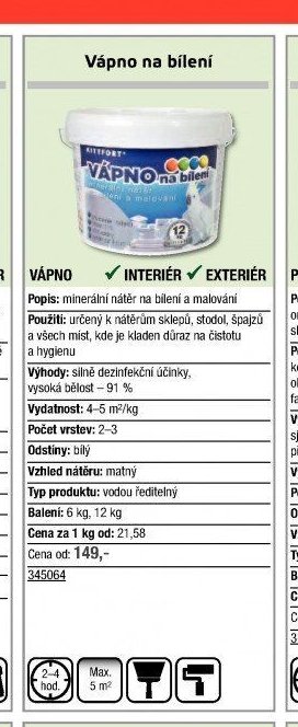 Vápno na bílení - UNI HOBBY akcniletaky.com