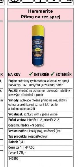 Hammerite Přímo na rez sprej - UNI HOBBY akcniletaky.com