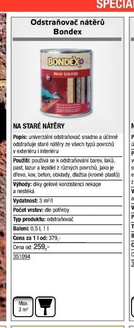 Odstraňovač nátěrů Bondex - UNI HOBBY akcniletaky.com