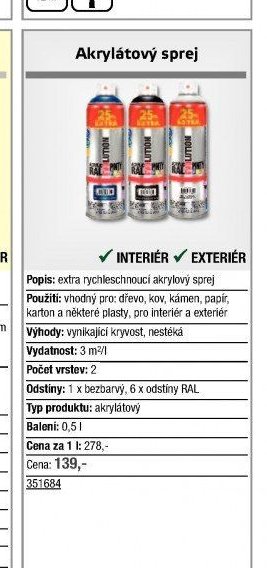 Akrylátový sprej - UNI HOBBY akcniletaky.com