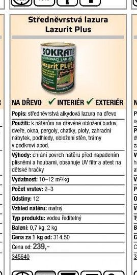 Středněvrstvá lazura Lazurit Plus - UNI HOBBY akcniletaky.com