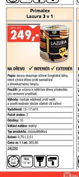 Primalex Lazura 3 v 1 - UNI HOBBY akcniletaky.com
