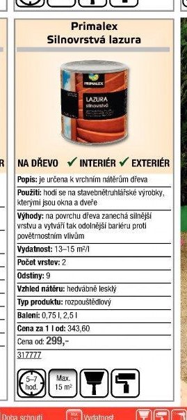 Primalex Silnovrstvá lazura - UNI HOBBY akcniletaky.com