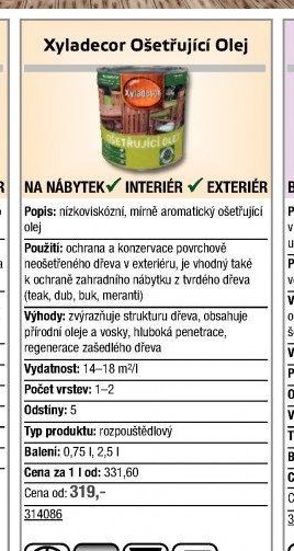 Xyladecor Ošetřující Olej - UNI HOBBY akcniletaky.com