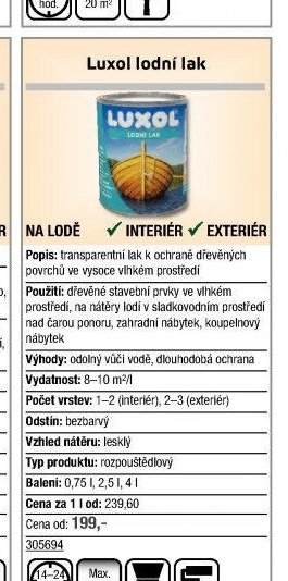 Luxol lodní lak - UNI HOBBY akcniletaky.com