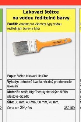 Lakovací štětce na vodou ředitelné barvy - UNI HOBBY akcniletaky.com