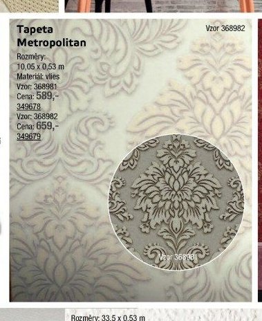 Tapeta Metropolitan Vzor 368982 - UNI HOBBY akcniletaky.com
