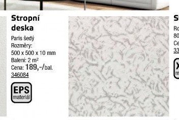 Stropní deska Paris šedý - UNI HOBBY akcniletaky.com