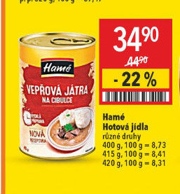 Játra vepřová na cibulce Hamé - konzerva