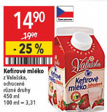 Kefírové mléko ochucené Mlékárna Valašské Meziříčí
