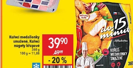 Medailonky kuřecí smažené mražené Vodňanské kuře