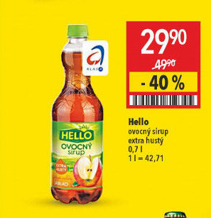 Sirup Extra hustý Hello