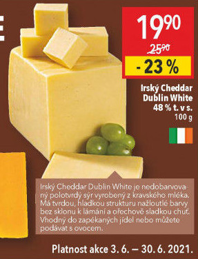 Sýr Cheddar irský 48%