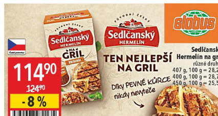 Sýr Hermelín na gril Sedlčanský