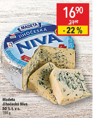 Sýr Niva Jihočeská 50% Madeta - Globus akcniletaky.com